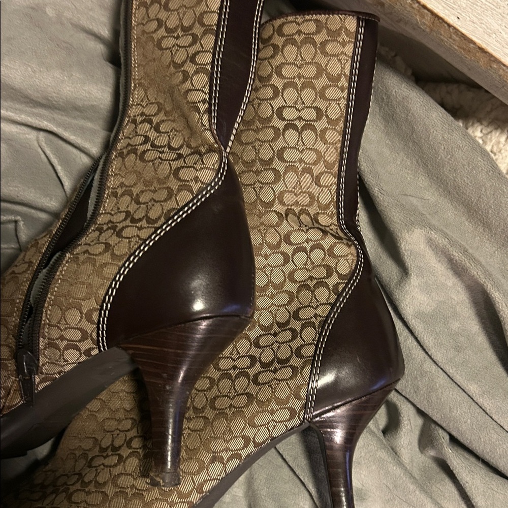 Coach Tan Signature Heeled Boots - Picture 5 of 5